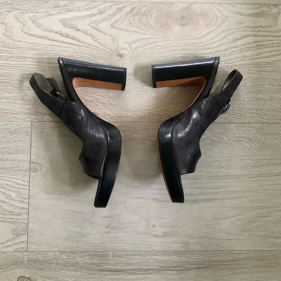 Kenneth Cole Reaction Leather Slingback Peep Heels - Picture 4 of 16